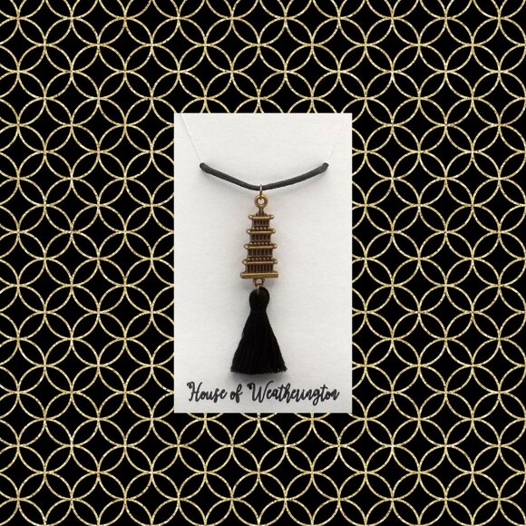 Handcrafted Asian Pagoda Necklace - Picture 1 of 6